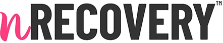 nRecovery logo featuring dynamic design elements with bold text and a vibrant pink accent that symbolizes movement, growth, and community support.
