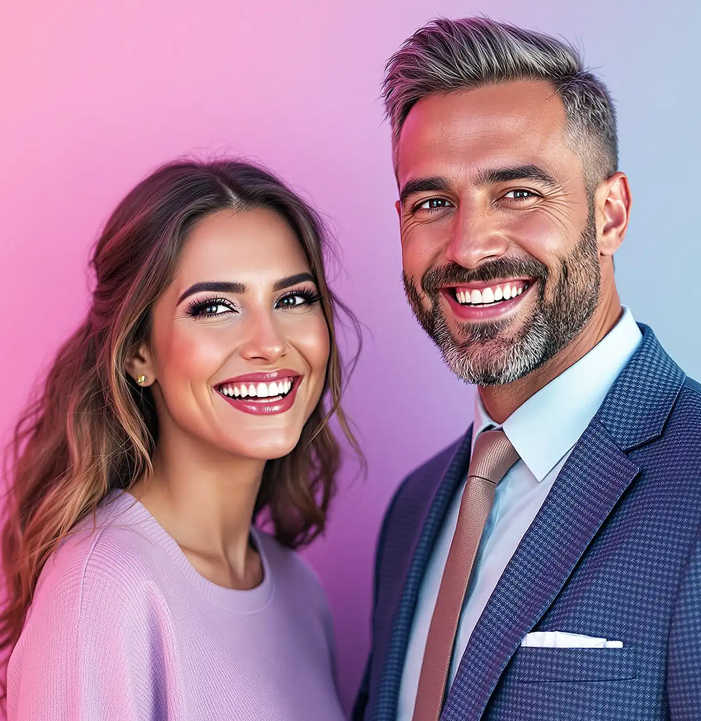 Happy couple smiling together