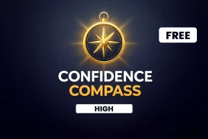 confidence compass showing high confidence level mastery and self belief