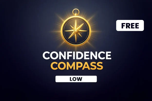 confidence compass showing low confidence level assessment for personal growth and self improvement