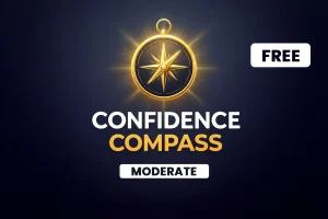 confidence compass showing moderate confidence level assessment for personal development progress