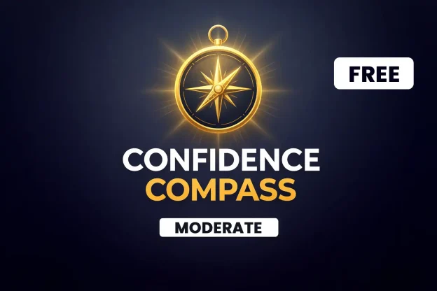confidence compass showing moderate confidence level assessment for personal development progress