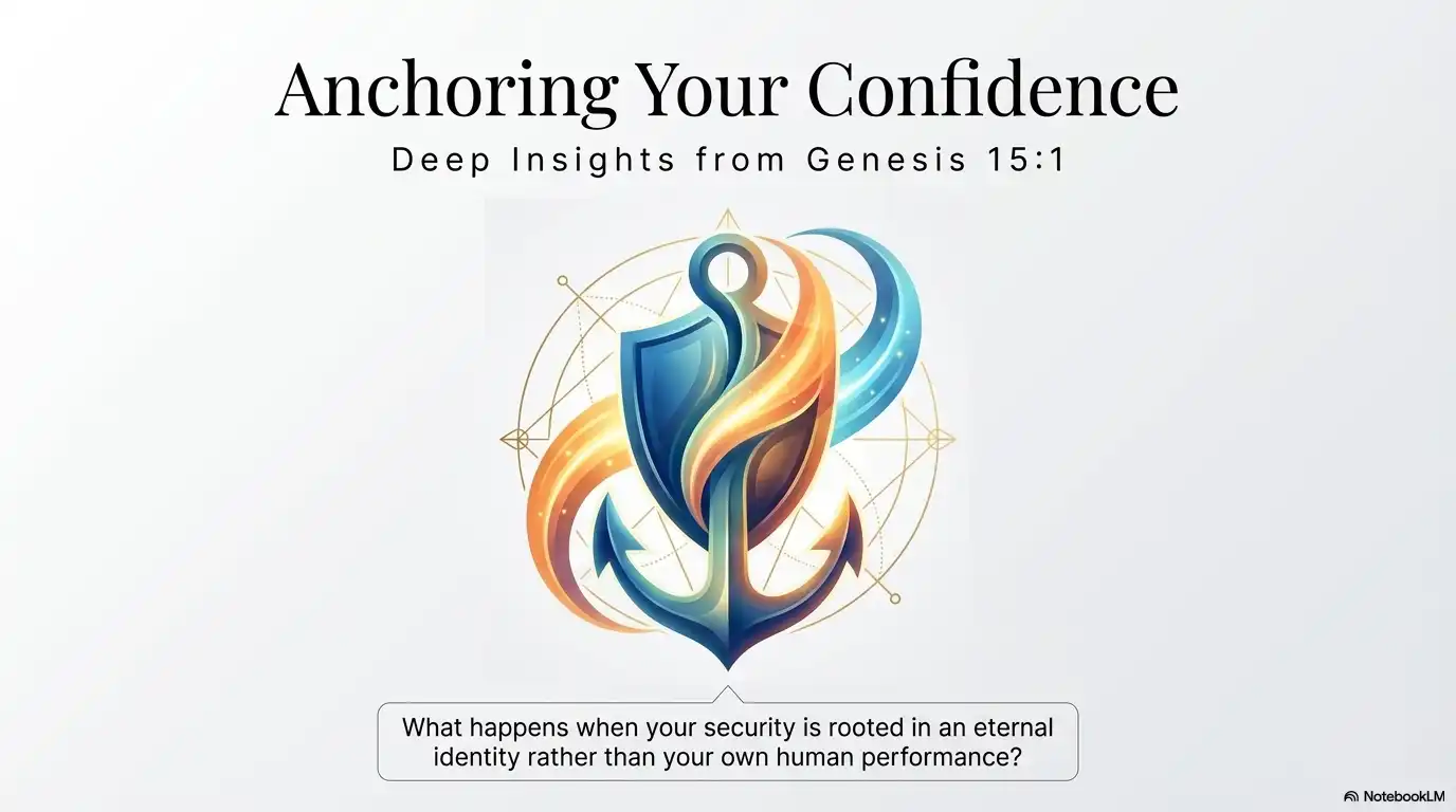 Anchoring Your Confidence infographic with a stylized anchor and a question about security rooted in eternal identity rather than human performance.