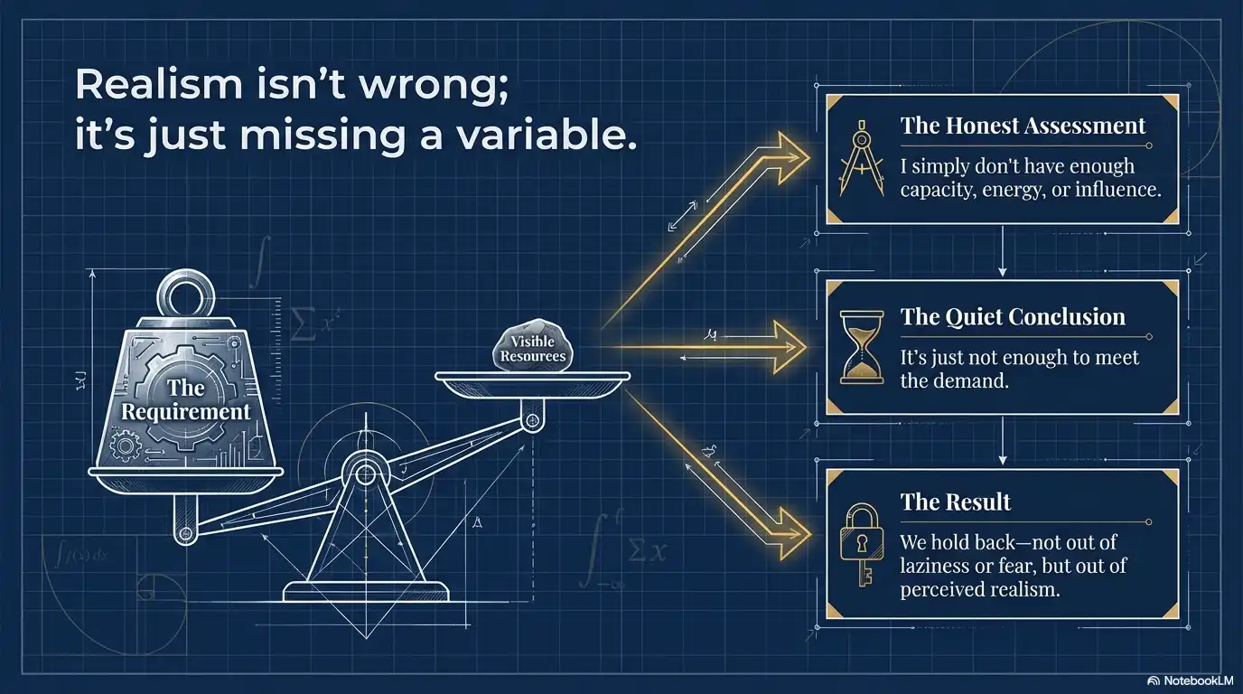 Realism isn’t wrong, it’s just missing a variable infographic with a requirement scale and assessment flow.