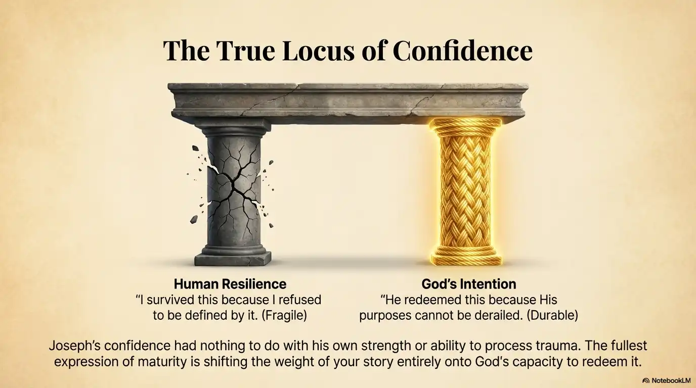 The True Locus of Confidence motivational graphic comparing human resilience with God’s intention.