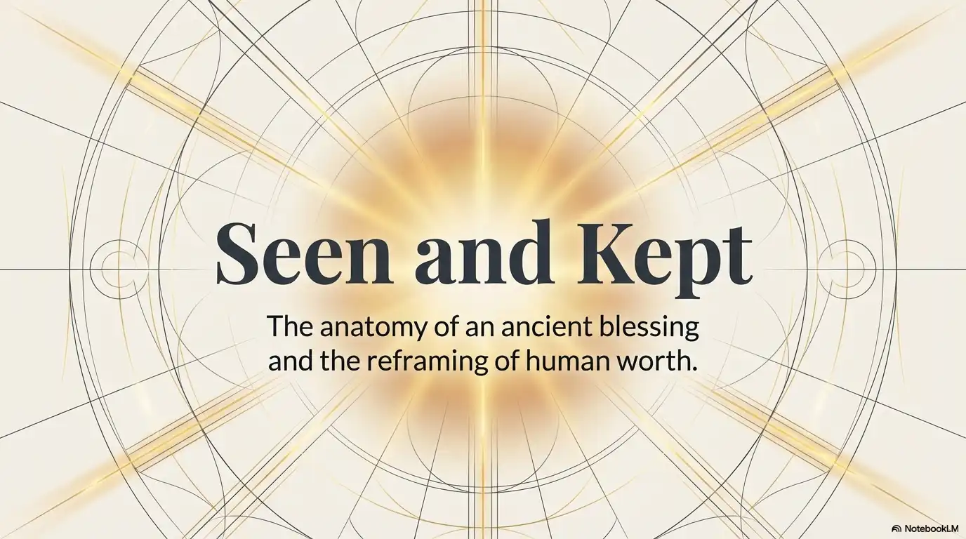 Motivational faith graphic about being seen and kept, reflecting human worth and ancient blessing.